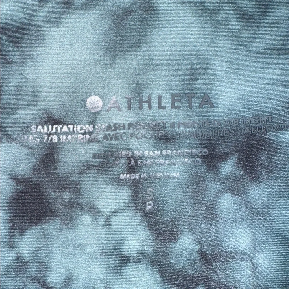 Athleta small salutation 7/8 tie dye leggings womens athletic gym workout - Picture 7 of 8
